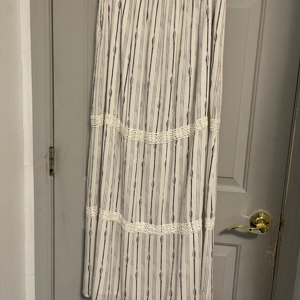 White and Blue maxi skirt